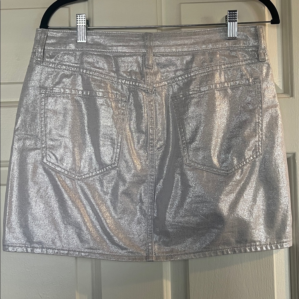 Old Navy Shimmering Silver Mini Skirt - Picture 3 of 3